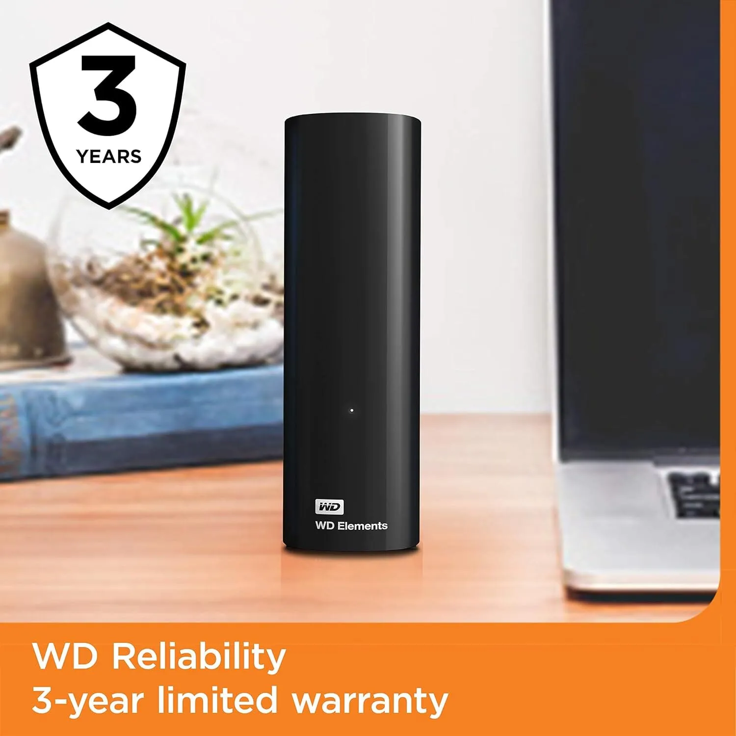 WD 16TB Elements Desktop External Hard Drive, USB 3.0 for Plug-and-Play Storage  (Refurbished)