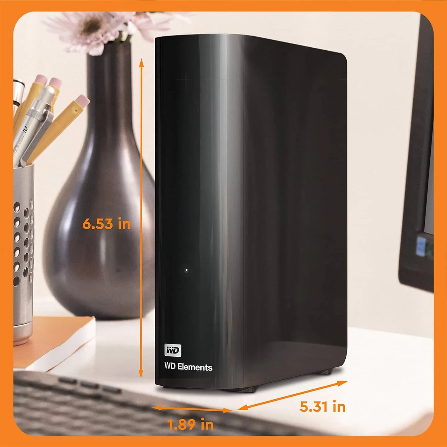 WD 16TB Elements Desktop External Hard Drive, USB 3.0 for Plug-and-Play Storage  (Refurbished)